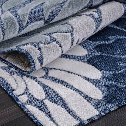 VILLADECOR Floral Indoor Outdoor Area Rug Low High Pile Rugs For Patio