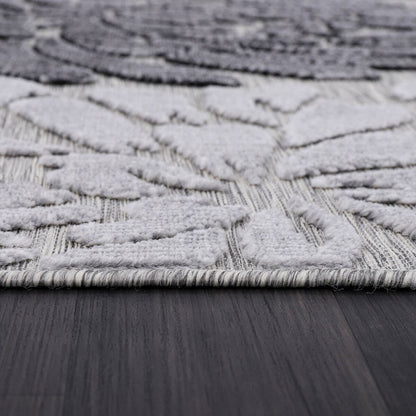 VILLADECOR Floral Indoor Outdoor Area Rug Low High Pile Rugs For Patio