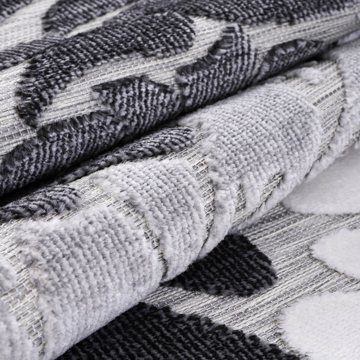 VILLADECOR Floral Indoor Outdoor Area Rug Low High Pile Rugs For Patio