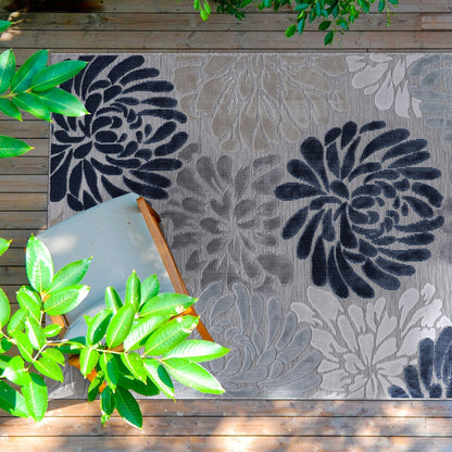 VILLADECOR Floral Indoor Outdoor Area Rug Low High Pile Rugs For Patio