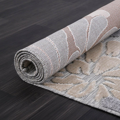 VILLADECOR Floral Indoor Outdoor Area Rug Low High Pile Rugs For Patio