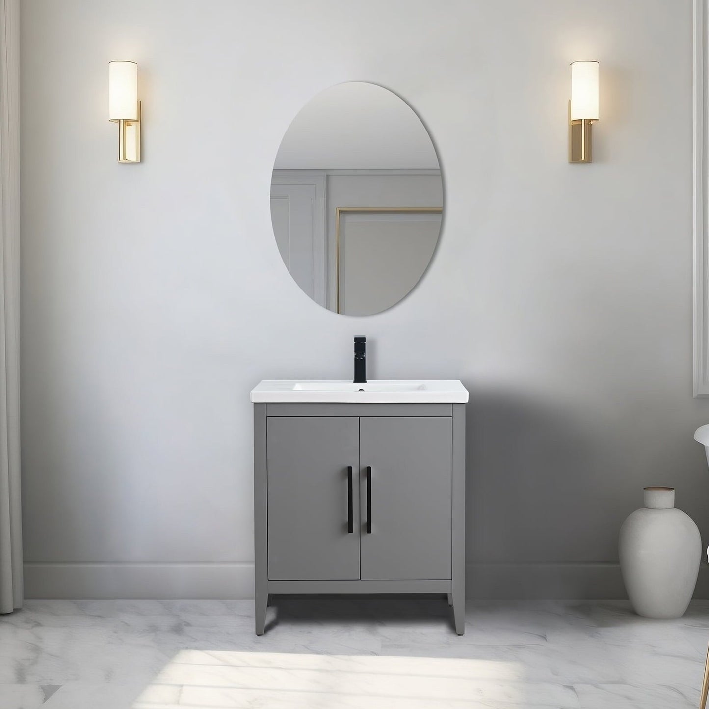 Meuble-lavabo simple Vanity Art 20, 24 ou 30 avec dessus en céramique