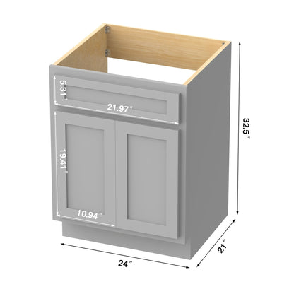 Meuble-lavabo simple en bois massif de 24 pouces de Vanity Art