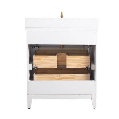 Meuble-lavabo de salle de bain Vanity Art avec lavabo en céramique et plateau en marbre reconstitué