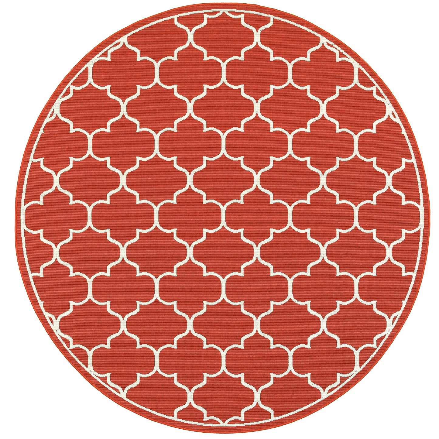 Vista Home Martinique Off-White/Brick Red Lattice Indoor/Outdoor Rug.
