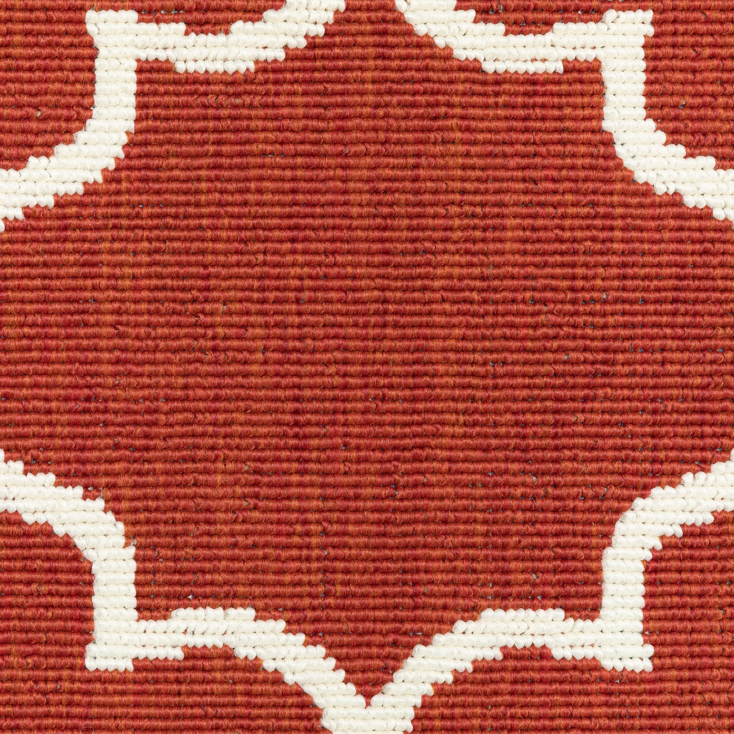 Vista Home Martinique Off-White/Brick Red Lattice Indoor/Outdoor Rug.