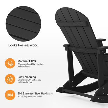 Chaise à bascule d'extérieur toutes saisons WINSOON, lot de 2