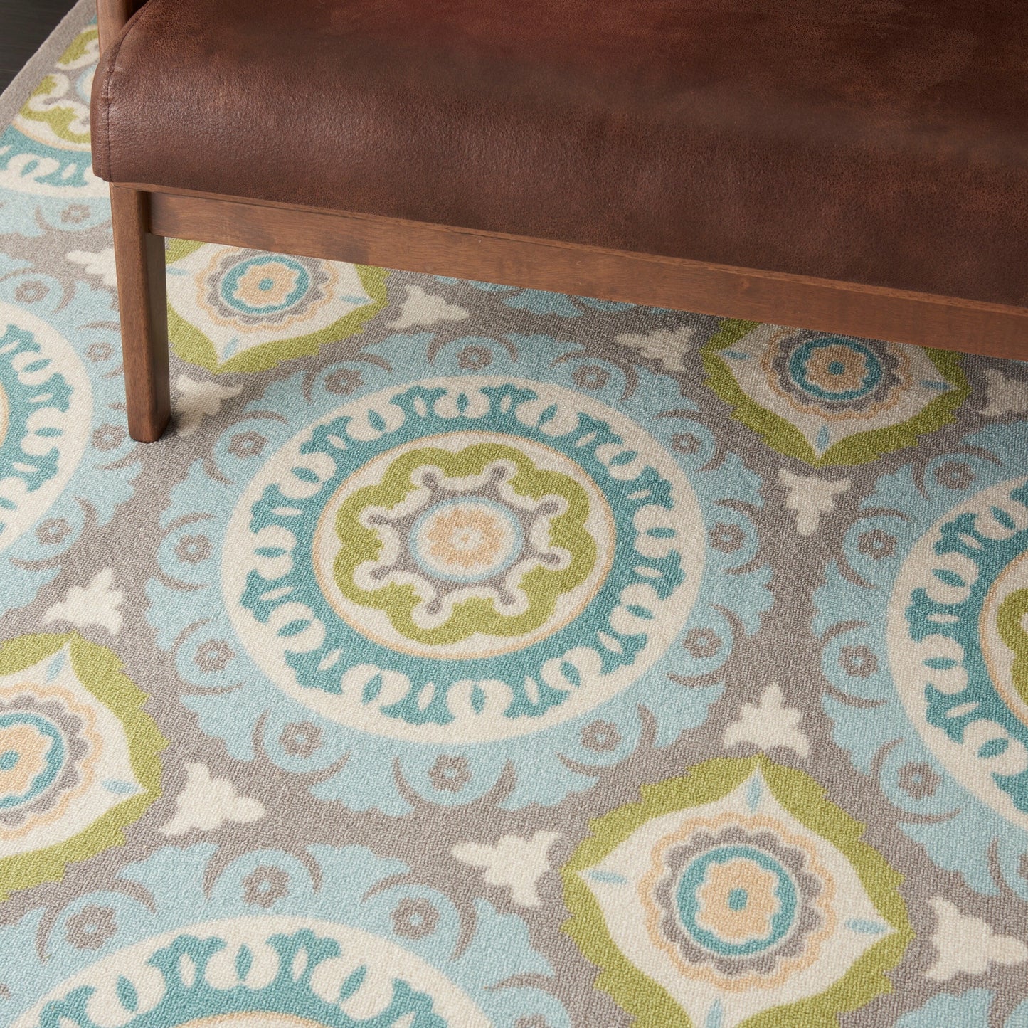 Waverly Sun N' Shade Indoor Outdoor Boho Medallion Area Rug