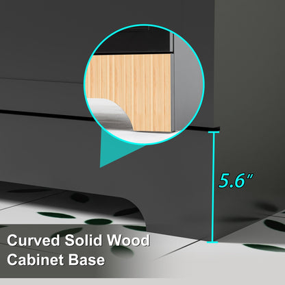 Ensemble de meuble-lavabo Wavy Line 30/36/48 avec lavabo et robinet