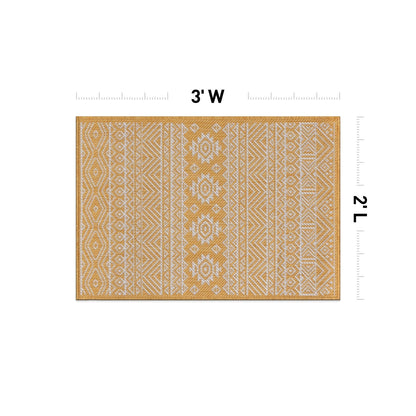 World Rug Gallery Distressed Geometric Bohemian Textured Flat Weave Indoor/Outdoor Area Rug