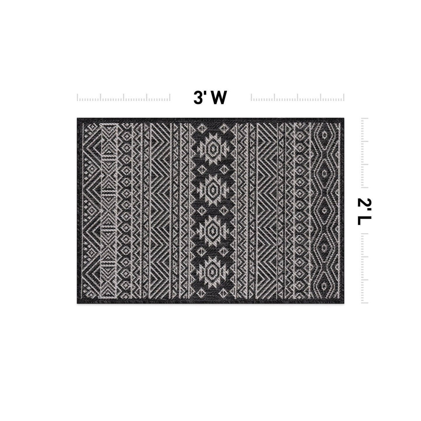 World Rug Gallery Distressed Geometric Bohemian Textured Flat Weave Indoor/Outdoor Area Rug