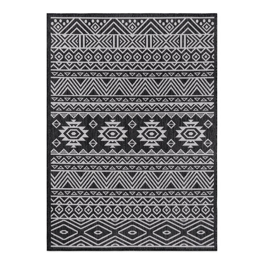World Rug Gallery Distressed Geometric Bohemian Textured Flat Weave Indoor/Outdoor Area Rug