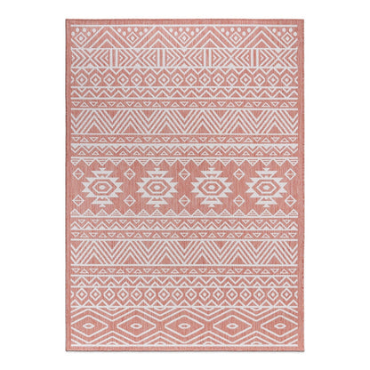 World Rug Gallery Distressed Geometric Bohemian Textured Flat Weave Indoor/Outdoor Area Rug