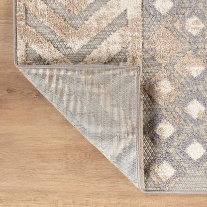 World Rug Gallery Distressed Geometric Indoor/Outdoor Area Rug