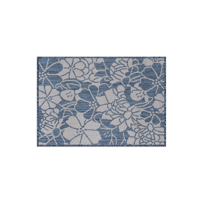 World Rug Gallery Modern Floral Flowers Textured Flat Weave Indoor/Outdoor Area Rug