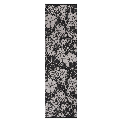 World Rug Gallery Modern Floral Flowers Textured Flat Weave Indoor/Outdoor Area Rug