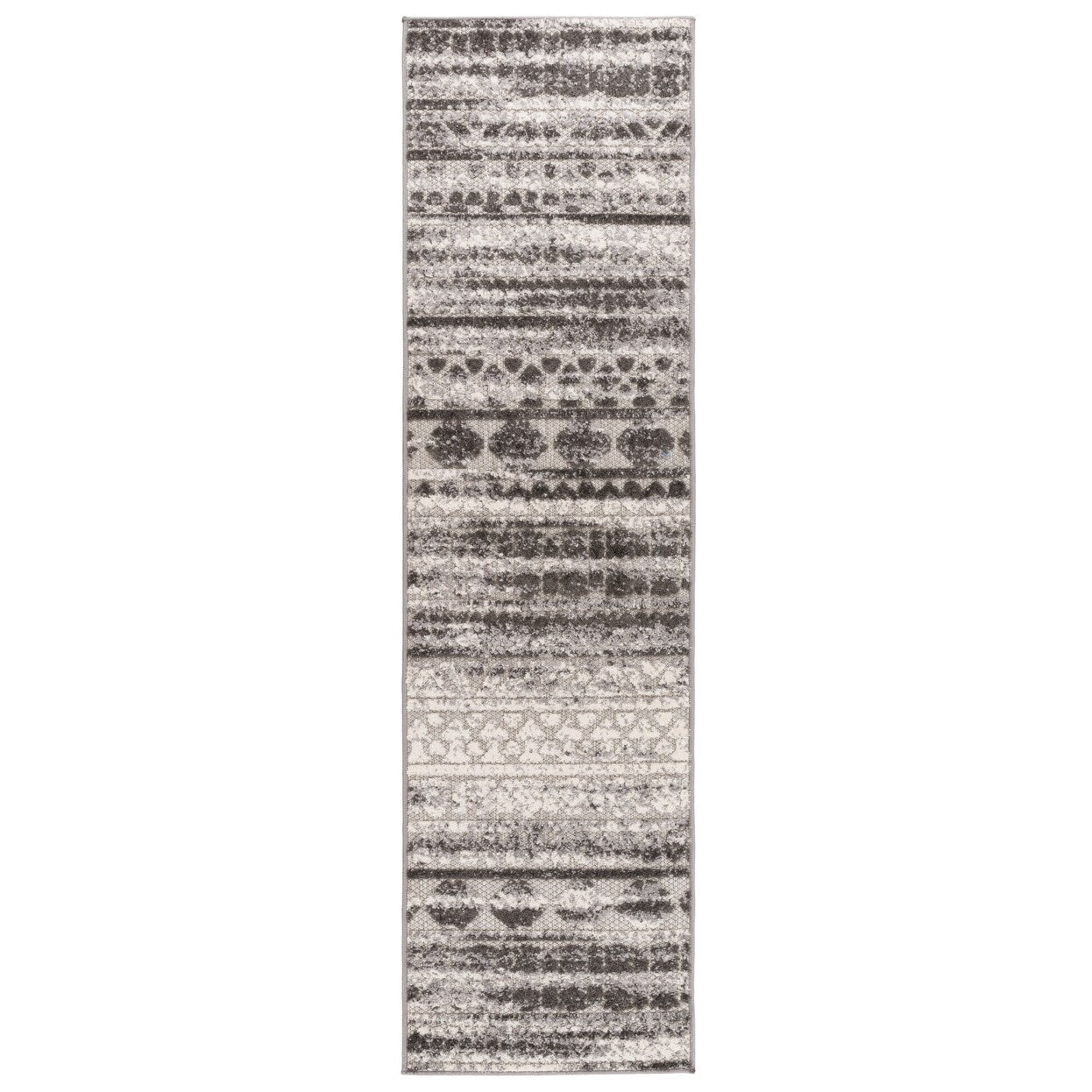 World Rug Gallery Modern Stripes Faded Geometric Indoor/Outdoor Area Rug