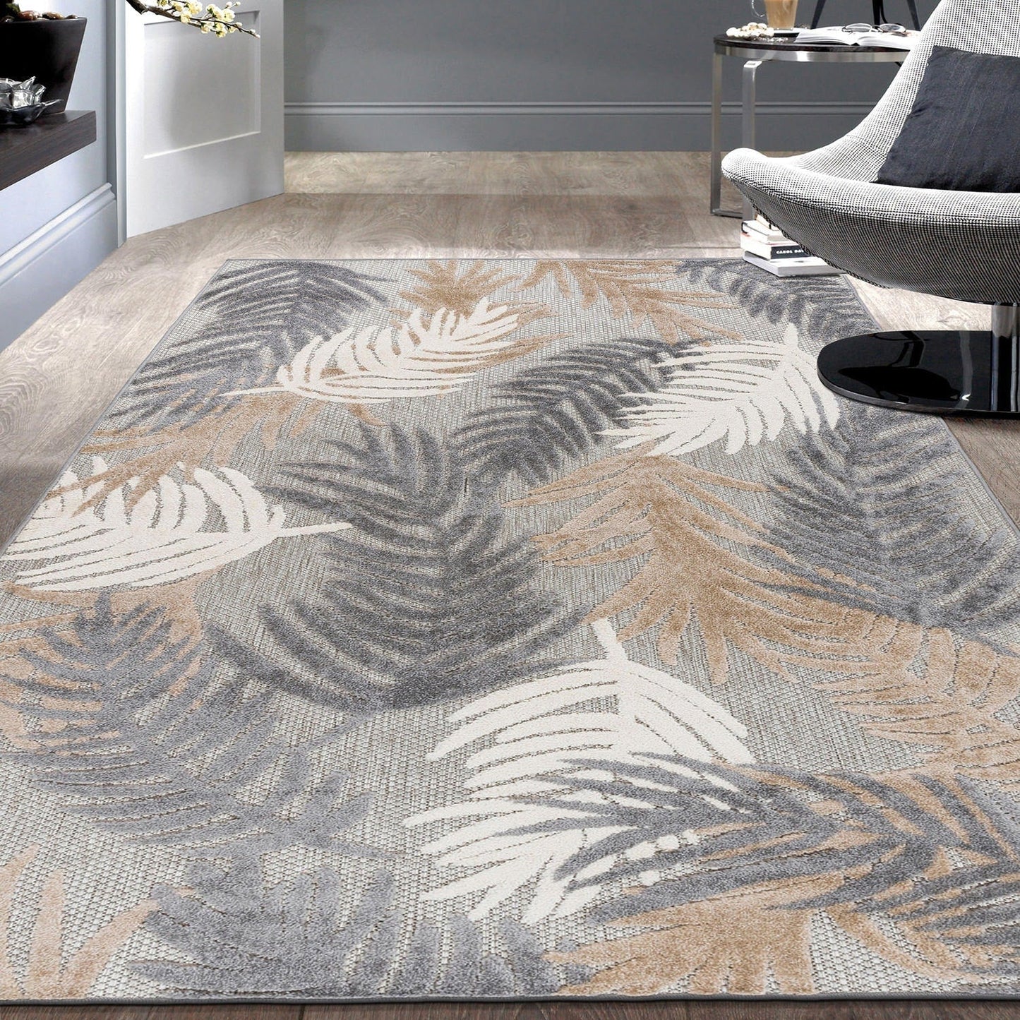 World Rug Gallery Tropical Floral Modern Indoor/Outdoor Area Rug