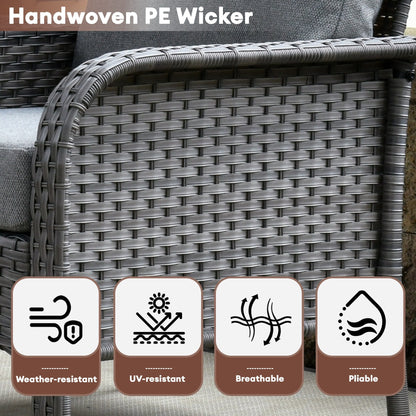 Ensemble de conversation de 4 pièces pour patio extérieur XIZZI avec table