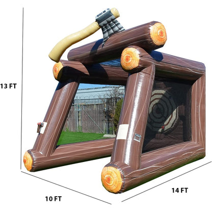 Jeu de lancer de hache gonflable XJUMP avec souffleur d'air et haches en mousse, qualité commerciale, léger, jeu d'extérieur