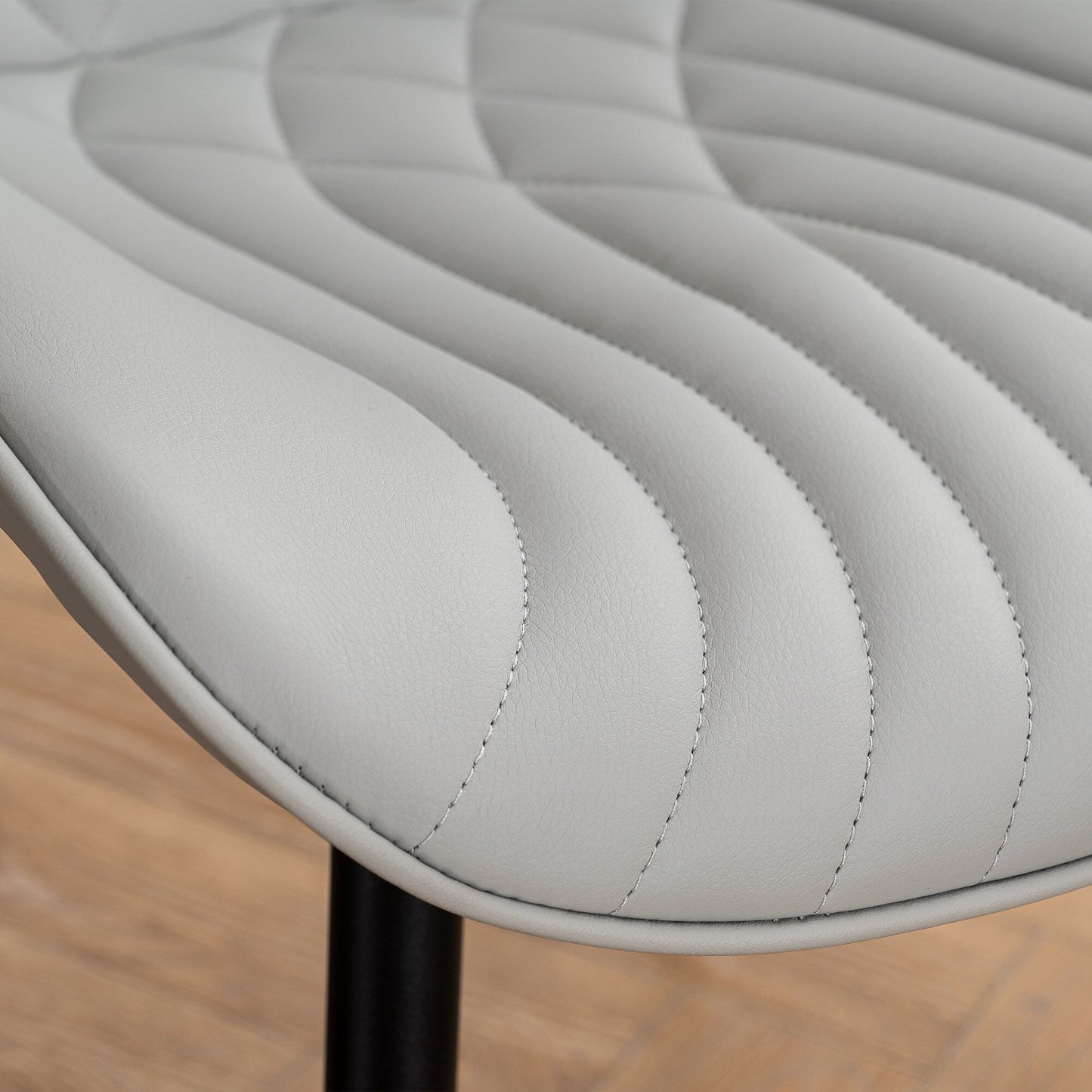 Lot de 2 chaises de salle à manger modernes en cuir rembourré sans accoudoirs