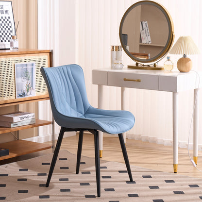 Lot de 2 chaises de salle à manger modernes en cuir rembourré sans accoudoirs