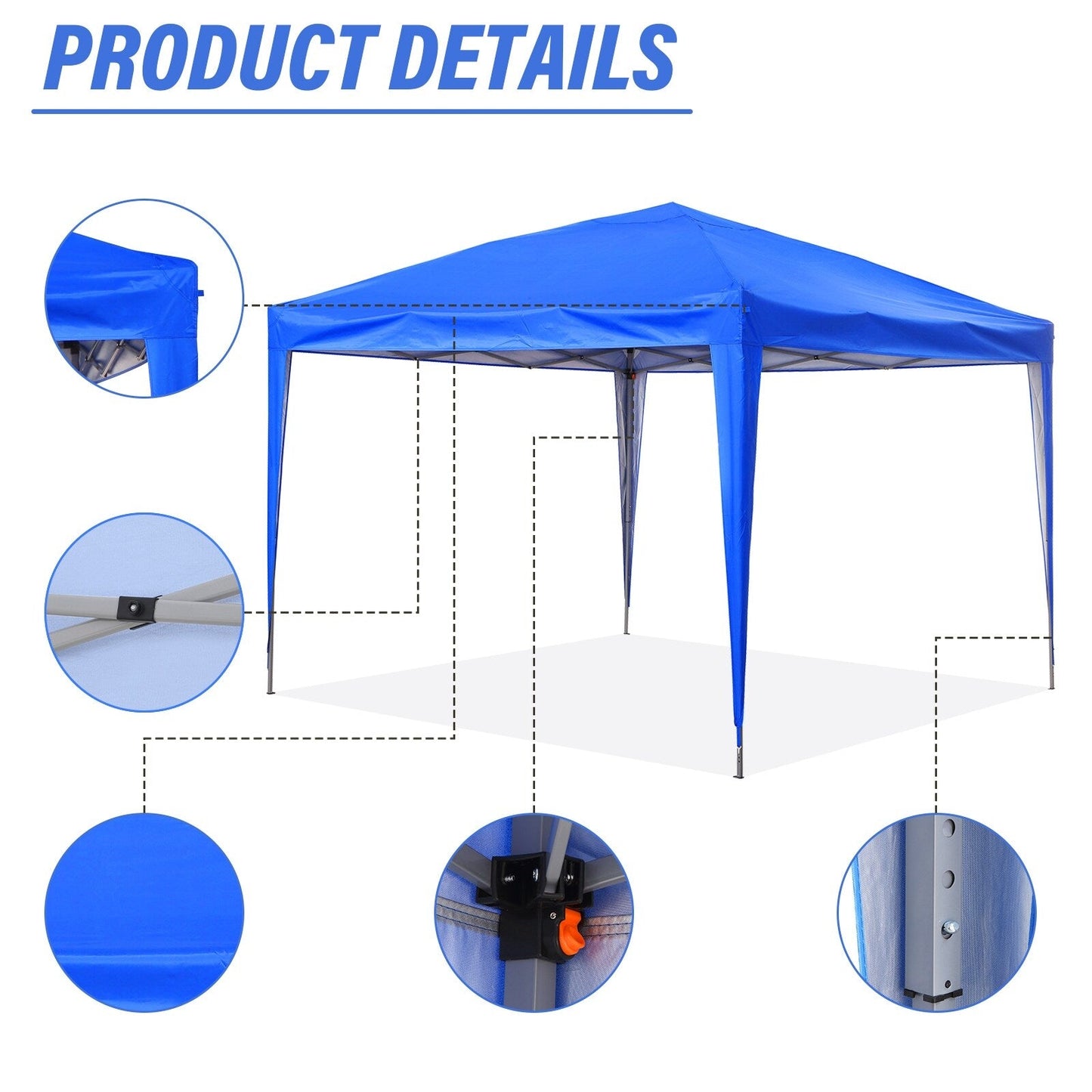 Zenova 10' x 10' Outdoor Pop Up Canopy Tent Patio Gazebo Party Wedding Tent