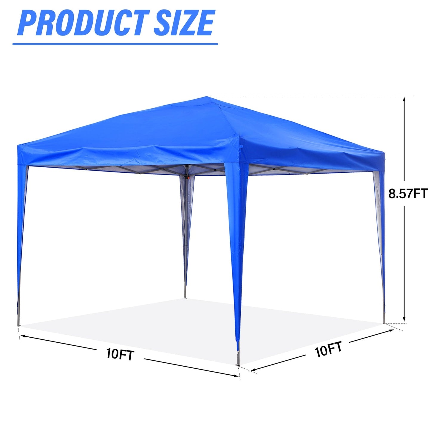 Zenova 10' x 10' Outdoor Pop Up Canopy Tent Patio Gazebo Party Wedding Tent